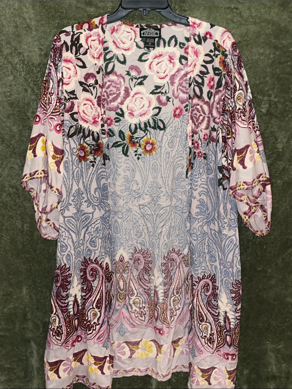 Angie Pink Floral Paisley Open Kimono